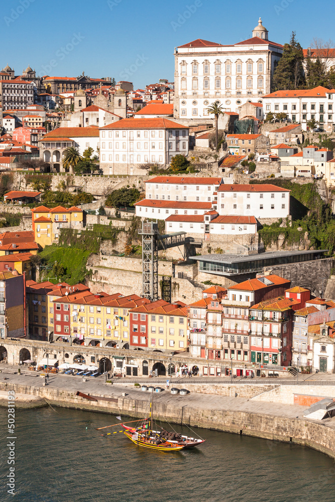 Overview of Old Town of Porto, Portugal