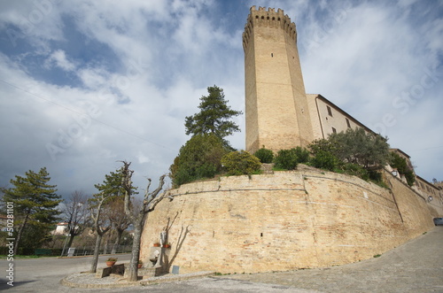 Tower of Moresco, medieval village, Italy