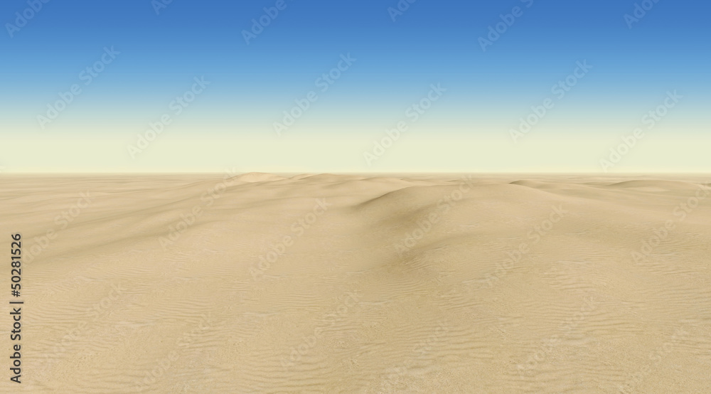 desert on a background of blue sky