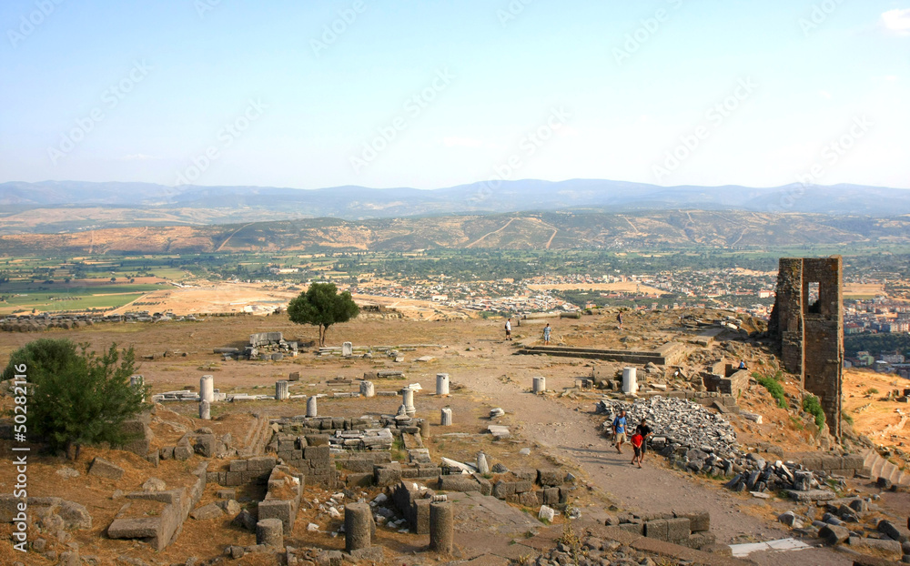 ruins in ancient city of Pergamon, Turkey