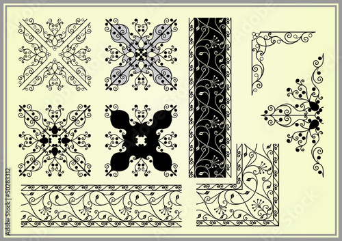 Vector set: calligraphic design elements and page decoration