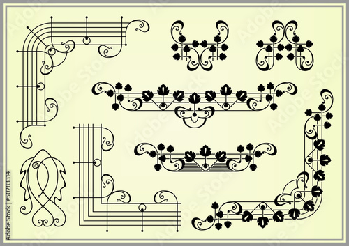 Vector set: calligraphic design elements and page decoration