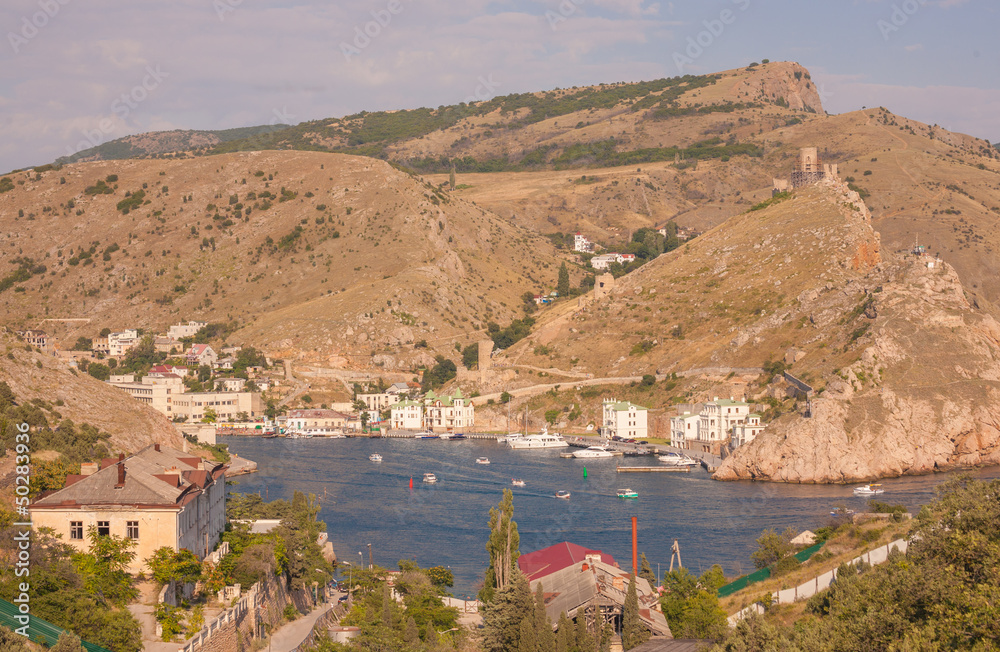 Crimean Mountains form the city of Balaklava