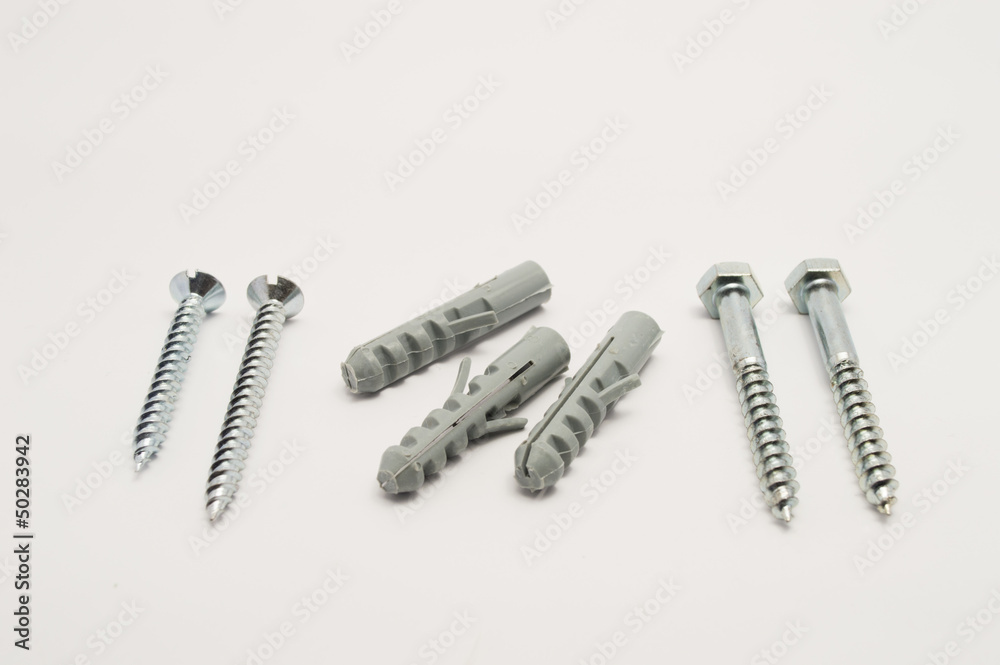 bolts on White Background