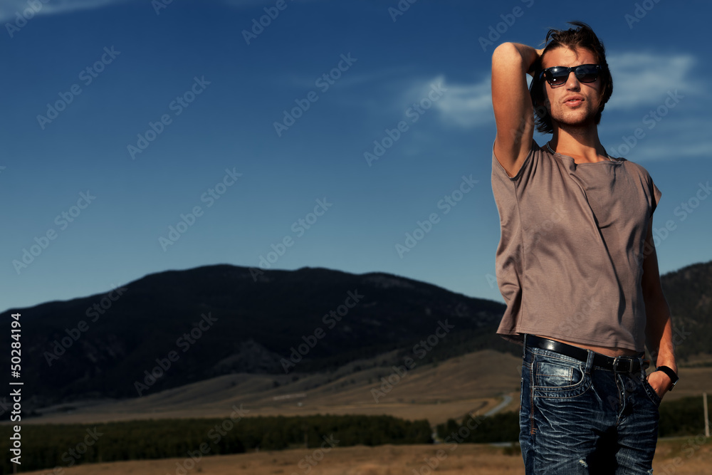 Naklejka premium guy in jeans