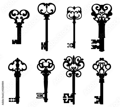 Old keys set in retro style