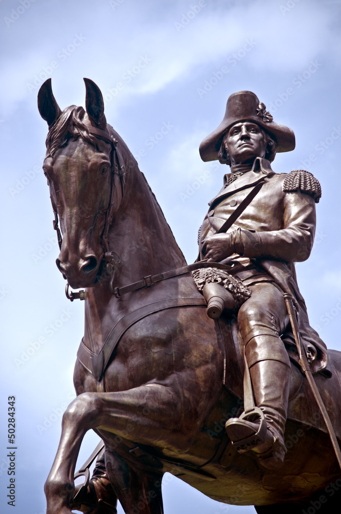 the statue of George Washington in Boston Public Garden