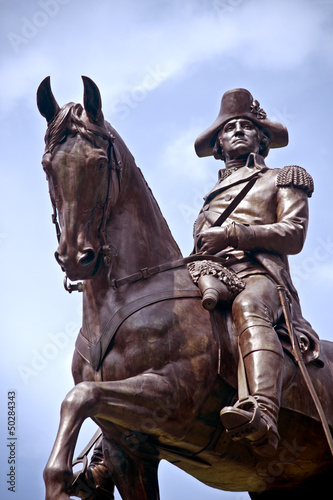 the statue of George Washington in Boston Public Garden