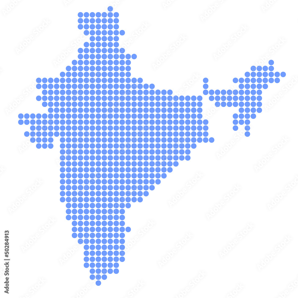 Obraz premium インド 地図 円