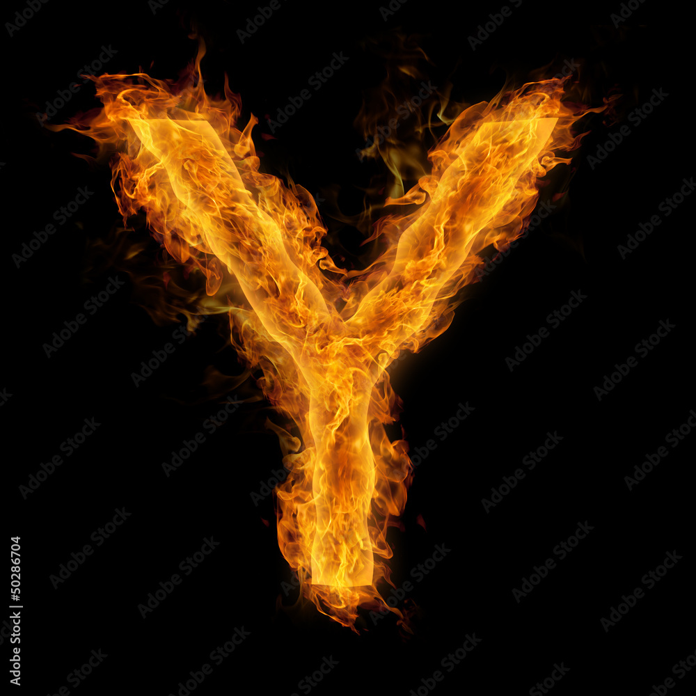 Fototapeta premium Flaming Letter Y