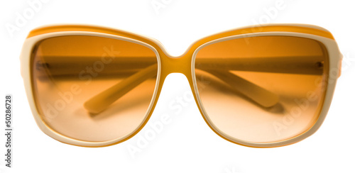 Bicolor rimmed yellow white sunglasses