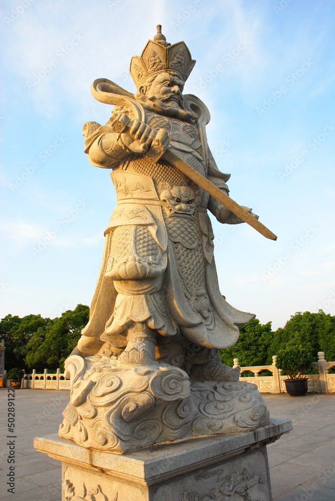 Fototapeta premium PutuoShan Buddhist sanctuary island guardian at Zizhulin