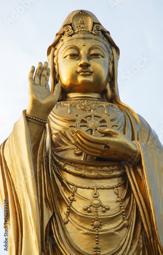 South Beach GuanYin 33 meters bronze plated statue at Zizhulin