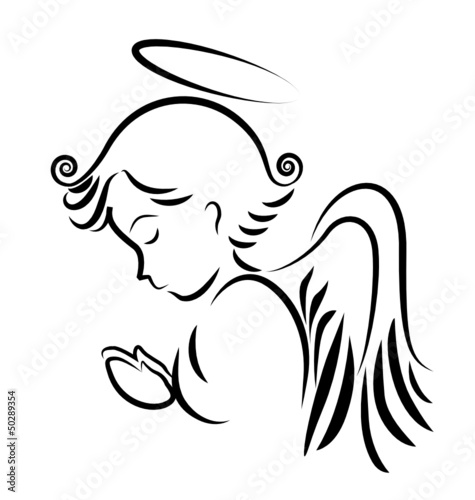 Angel praying logo vector #50289354