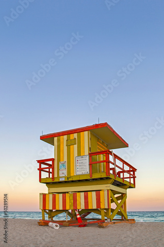 Miami Beach Florida, colorful lifeguard house © FotoMak