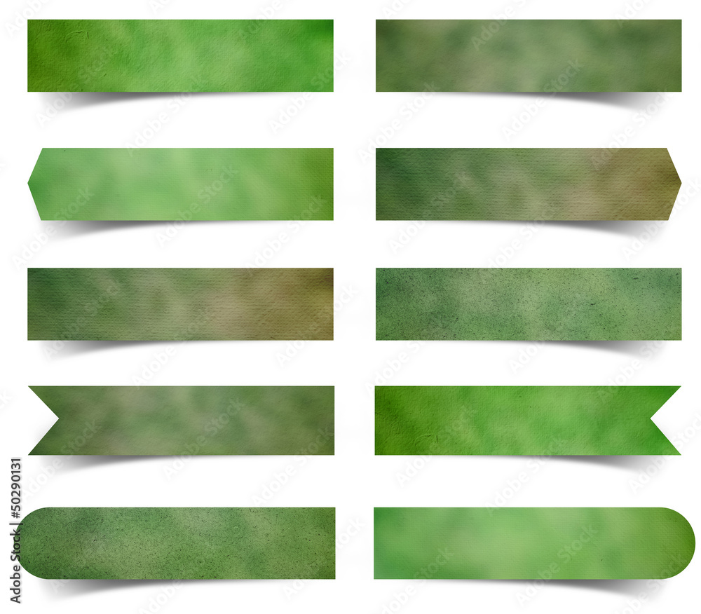 Obraz premium Paper stick, Collection green grunge background