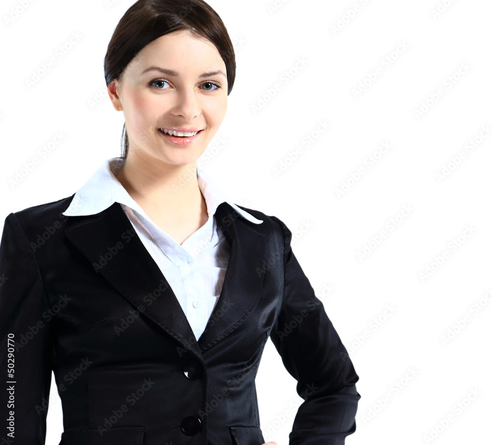 business lady standing against white background business lady standing against white background