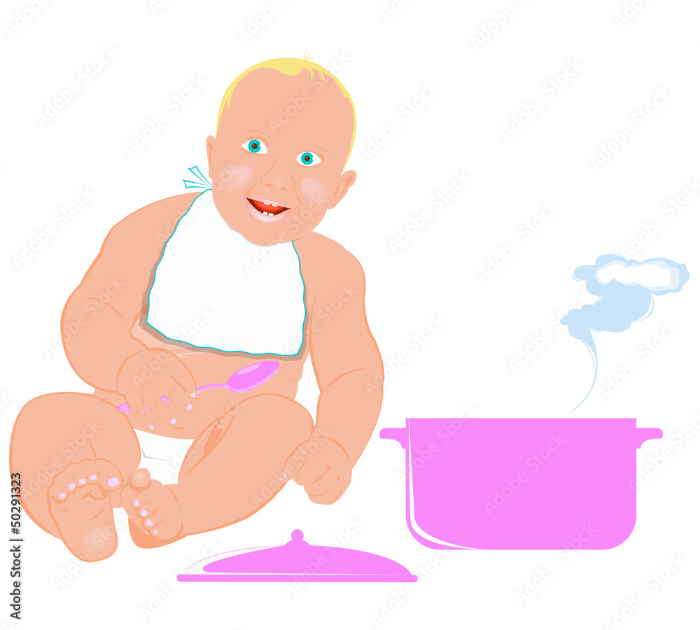 Healthy nutrition food for baby.Vector Healthy nutrition food for baby.Vector