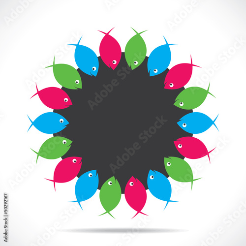 color fish label stock vector