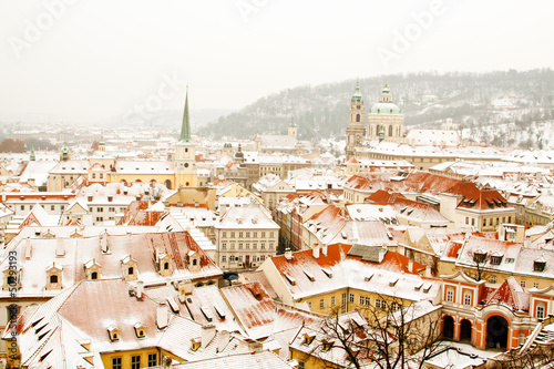 Panorama of Prague with its landmarks