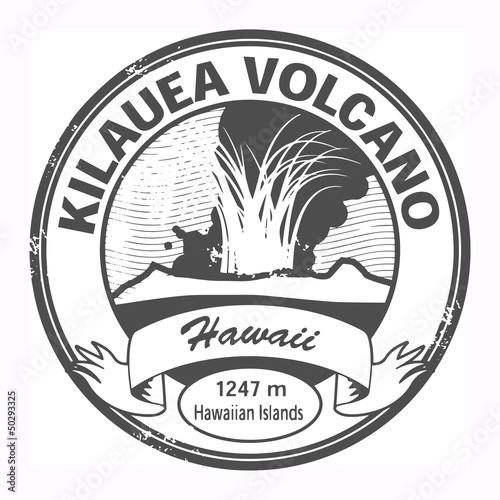 Grunge stamp with words Kilauea Volcano, Hawaii, vector