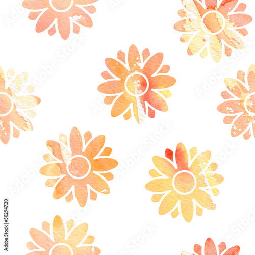 flowers seamless watercolor