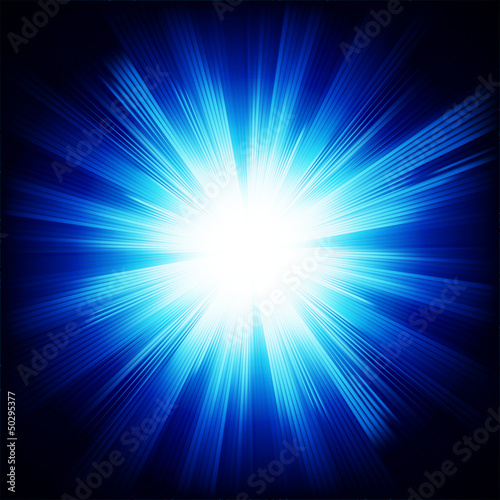 Blue color design background with a shining burst.