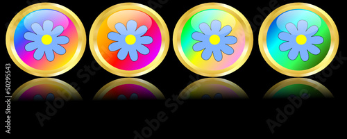 Bottoni primaverili con fiori