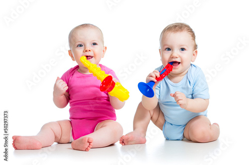 Funny children girl and boy...