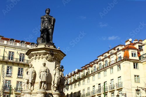 Camoes square, Lisbon, Portugal