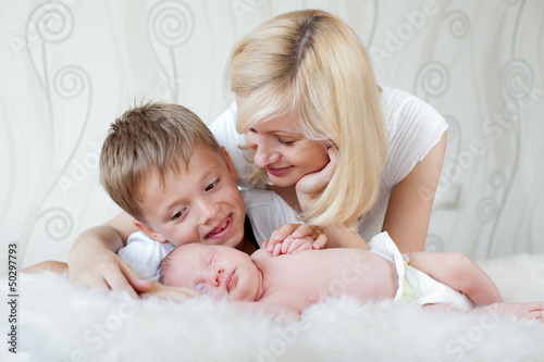 Young mother looking at her...