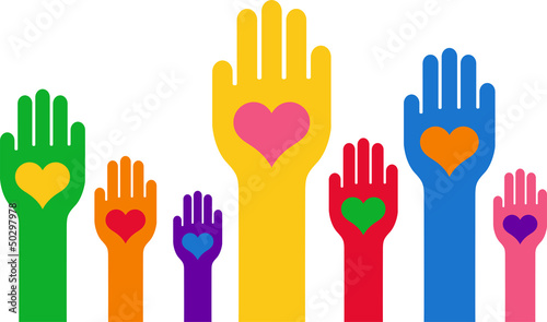 Hands with a heart in the middle of the palm