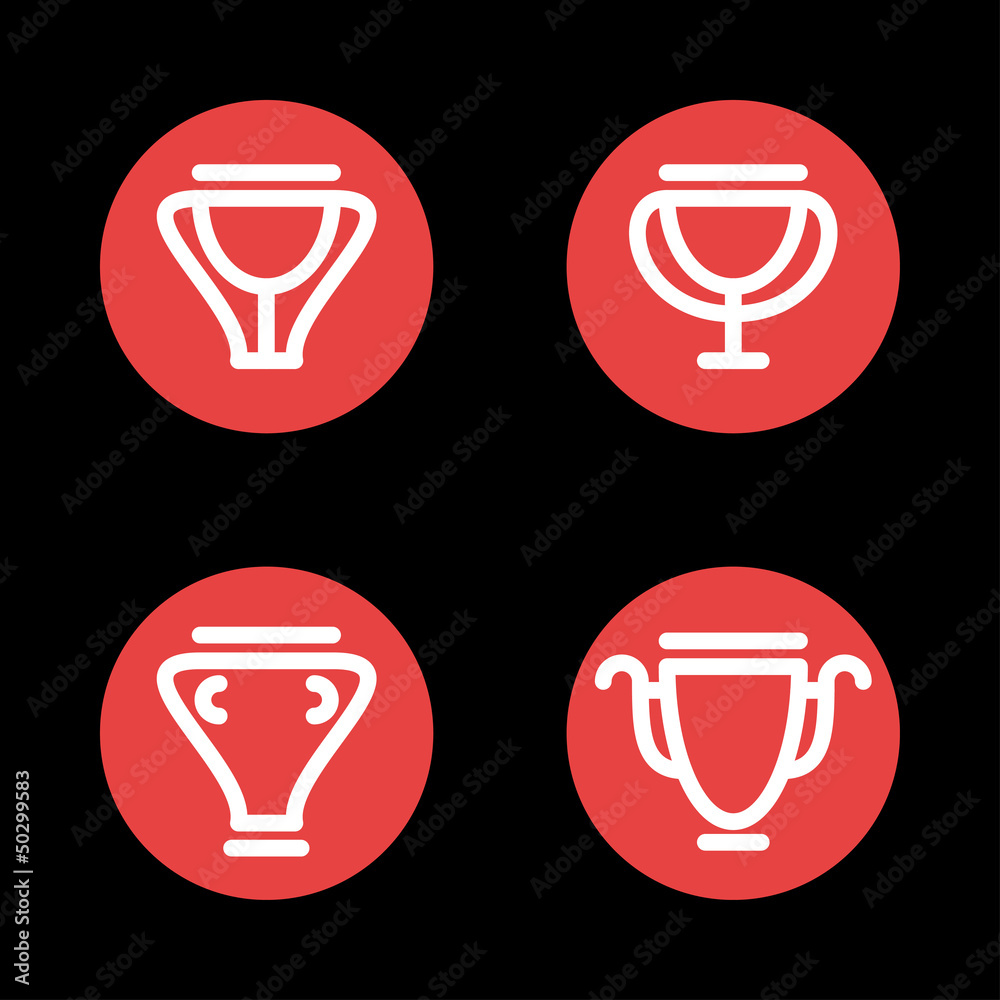 Trophy icons set Trophy icons set