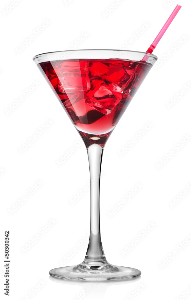 Red cocktail in a high glass Red cocktail in a high glass