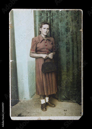 Vintage photograph of young woman photo
