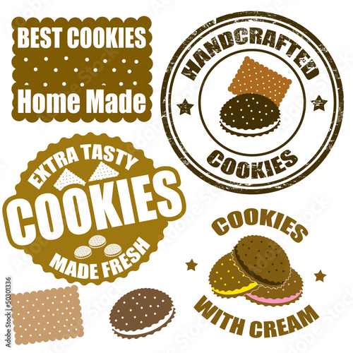 Set of cookies stamps and labels
