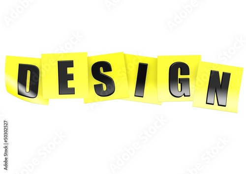 Design in yellow note.