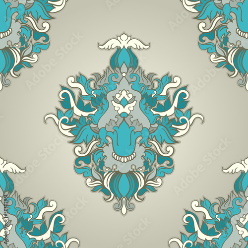 foliate blue pattern