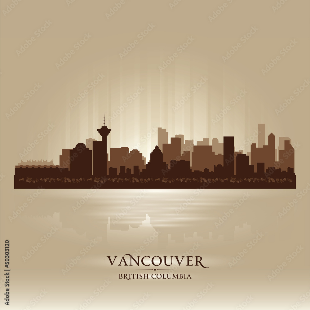 Vancouver British Columbia skyline city silhouette