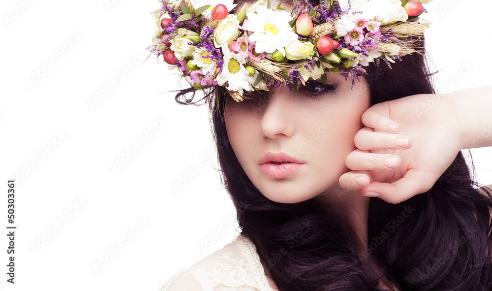 Naklejka premium Beautiful Girl. Professional Make-up.