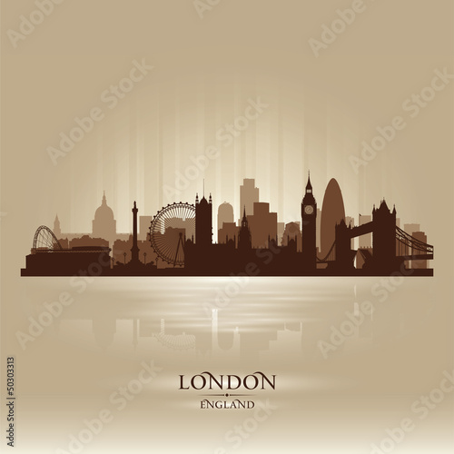 London England skyline city silhouette