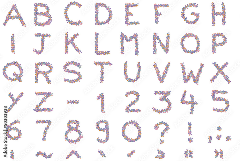 Alphabet of confetti