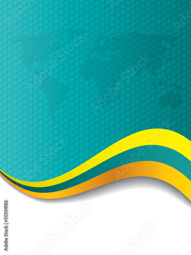 Company brochure design with world map