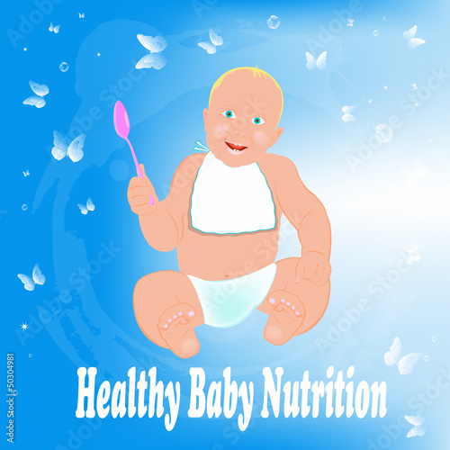 Healthy nutrition food for baby.Vector