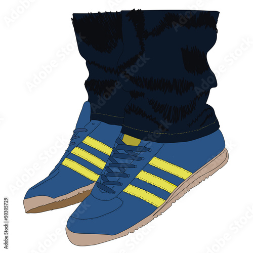 Illustration of pair of casual sneakers