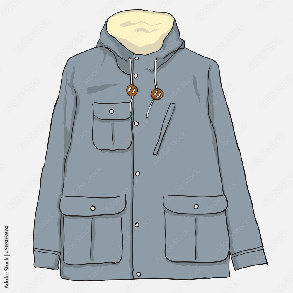 Illustration of men's parka Stock Vector | Adobe Stock