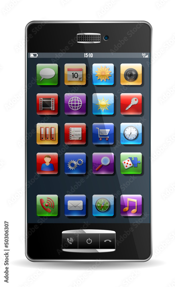 Smartphone with icons