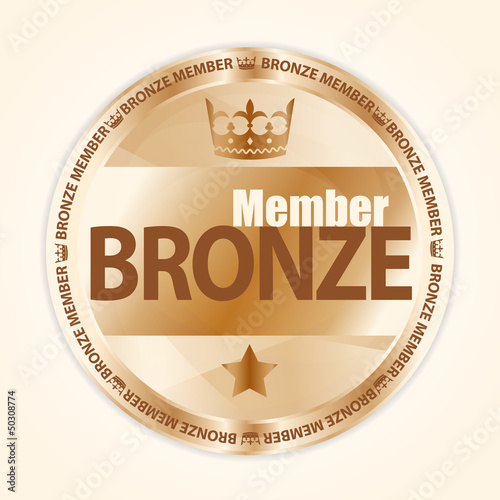 Bronze member badge with royal crown and one star photo