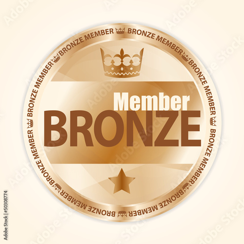Bronze member badge with royal crown and one star