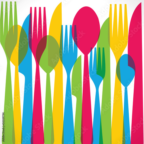 Colorful fork  background stock vector